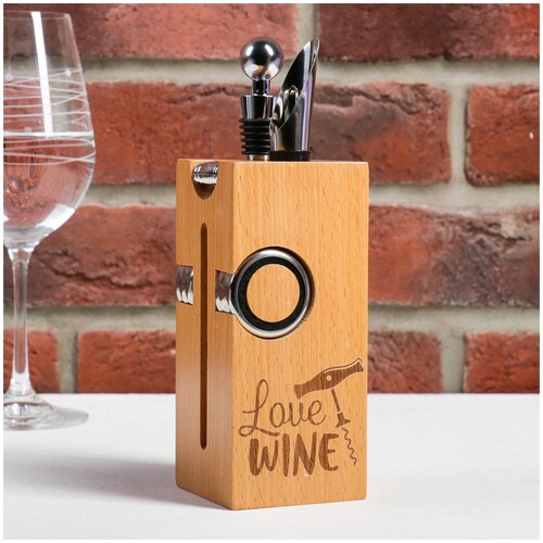 фото Набор для вина дерево love wine, 23 х 7 см 4386564 . сима-ленд