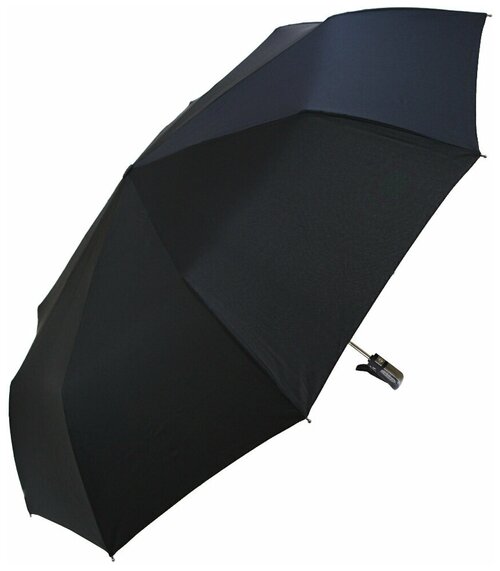 Мини-зонт Popular, автомат, 3 сложения, купол 105 см, 9 спиц, система «антиветер», чехол в комплекте, для мужчин, черный