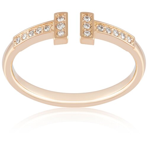 Золотое кольцо с натуральными 16-ю белыми бриллиантами CROES, размер 16.5