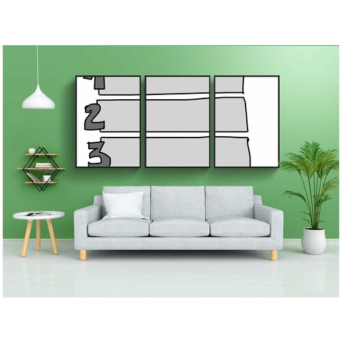 фото Набор модулных постеров для интерьера "три, точки, таблица" 60x90 см. в тубусе, без рамки lotsprints