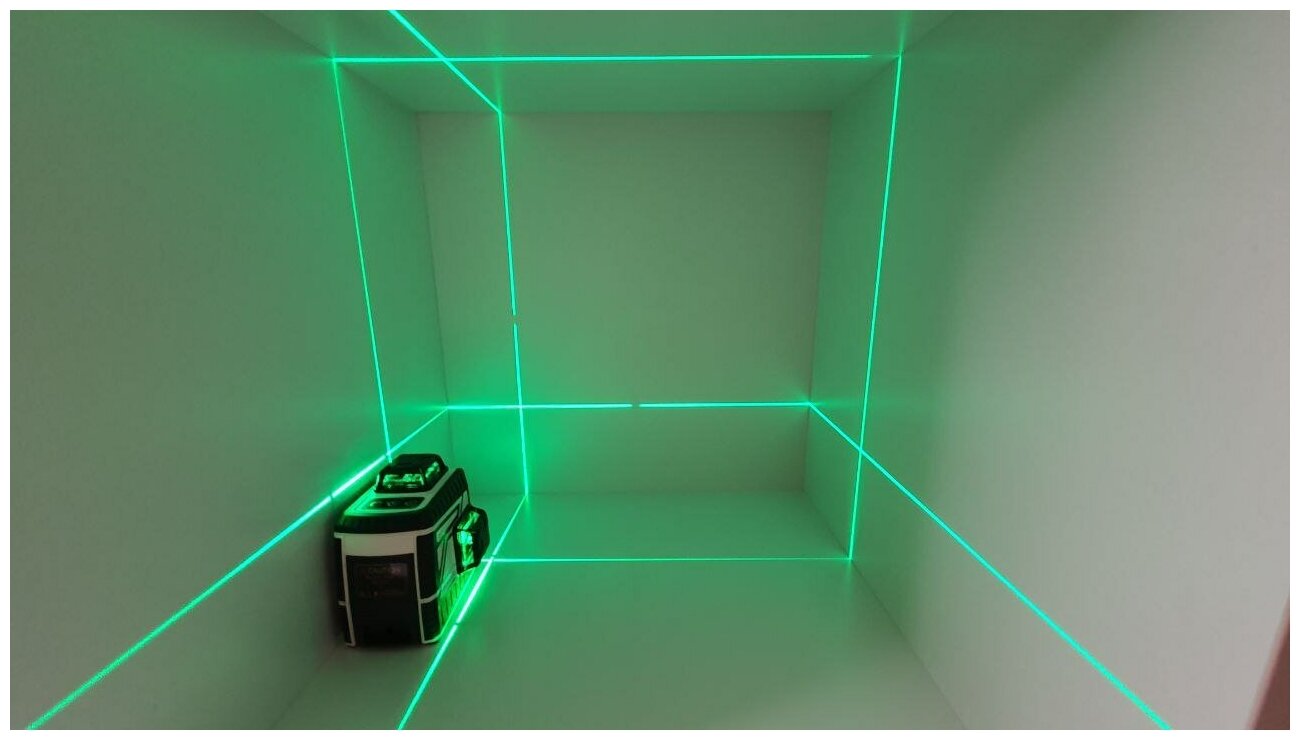 Лазерный уровень Pracmanu белый 3D /12 линий /360 зеленый луч - фотография № 10