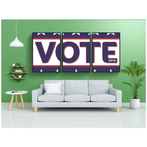 фото Набор модулных постеров для интерьера "голосование, америка, значок" 60x90 см. в тубусе, без рамки lotsprints