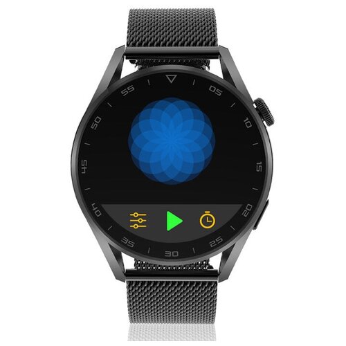 Умные круглые наручные смарт часы женские и мужские с измерениям давления Smart watch для фитнеса Черные 199000₽