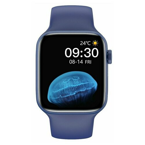 фото Умные смарт часы x22 smart watches pro6 (ios/android) с full touch экраном , приемом-ответом звонков , тонометром, пульсоксиметром, электрокардиографом, шагомером, личным тренером, 44 мм. (синий)