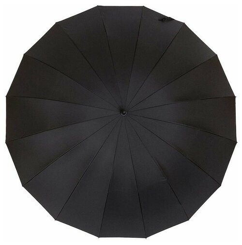 Зонт-трость Lamberti, механика, купол 122 см., 16 спиц, деревянная ручка, для мужчин, черный