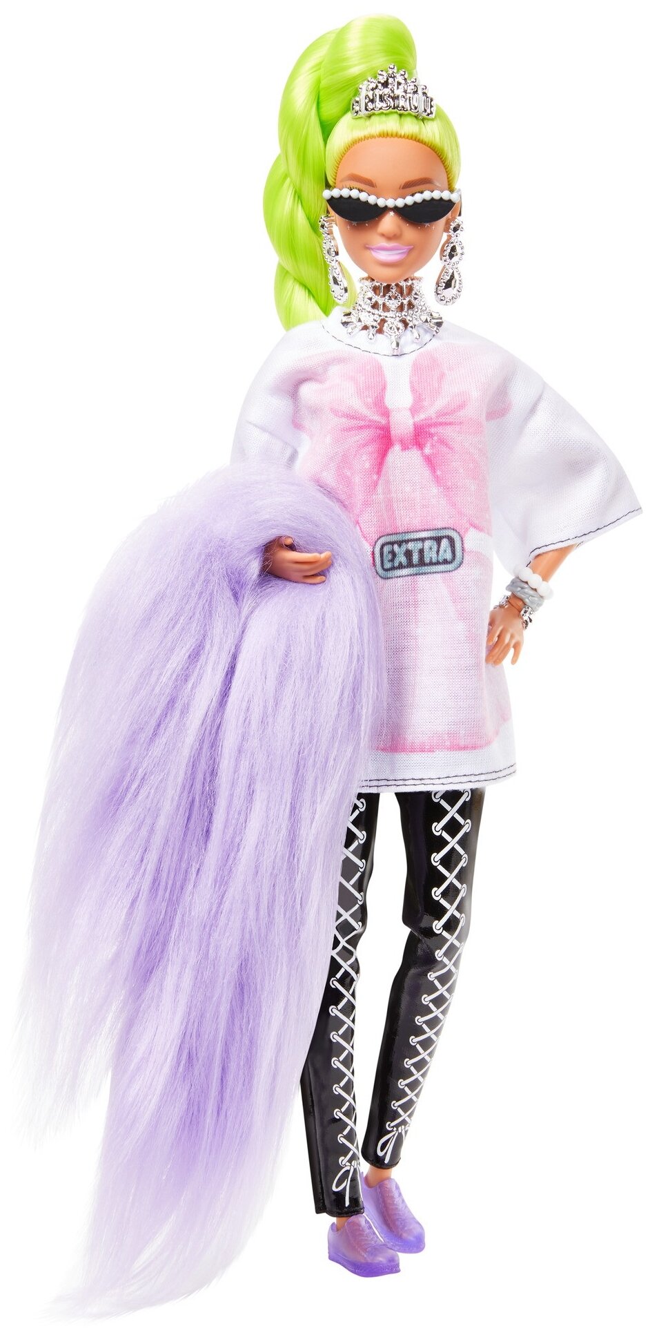 Barbie Кукла Экстра с зелеными неоновыми волосами - фото №2