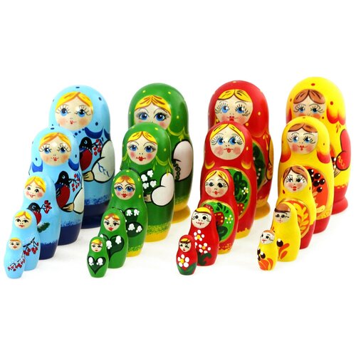 фото Матрешка авторская деревянная времена года 5 мест 10,5 см набор 4 шт / сувениры / azhna