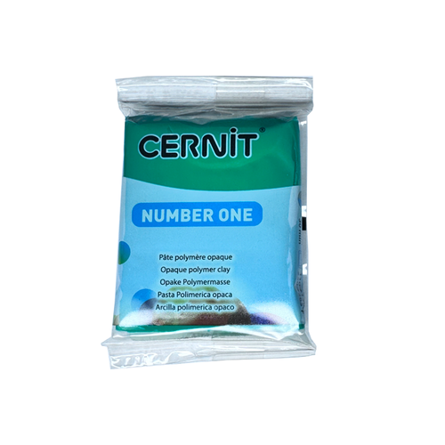 Запекаемая полимерная глина (полимерная пластика, полимерный моделин) Cernit Number One 56г (№600) цвет зеленый