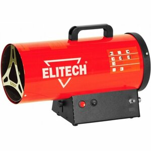 Газовая тепловая пушка Elitech ТП 10ГБ 10кВт, поток-330м3\ч, расх. топл-0.76кг\ч,5.5кг, электрон. розжиг, пропан\бутан, до300м3