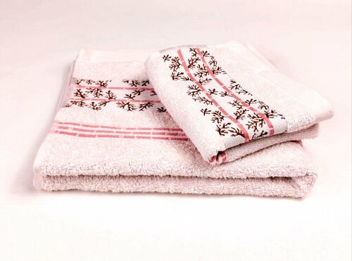 Набор полотенец 2 шт. Токио из махровой ткани 50х80, 30х50 см, бледно розовыйцвет