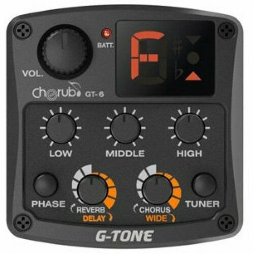 GT-6 Гитарный эквалайзер цифровой 3-х полосный с тюнером и эффектами, Cherub звукосниматель cherub gt 3 с тюнером