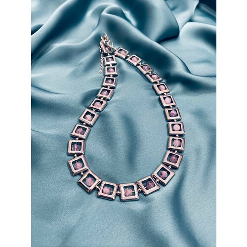Колье Jewellery by Marina Orlova, гематит, аметист, длина 44 см, фиолетовый, серый