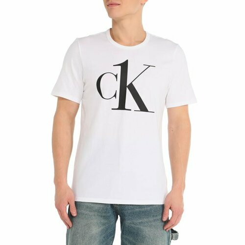 Футболка CALVIN KLEIN, размер XL, белый футболка uniqlo 100% supima cotton crew neck синий