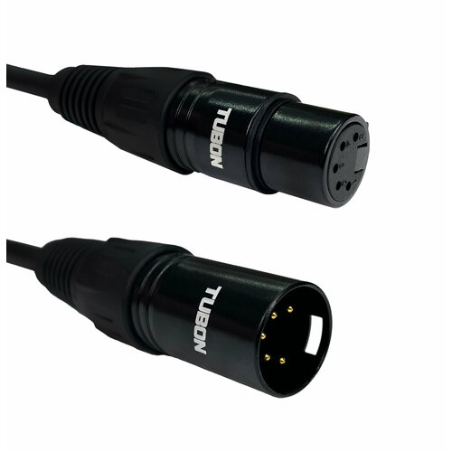 Кабель TUBON Микрофонный межблочный 5PIN XLR (M) Male - XLR (F) Female X005 5м черный
