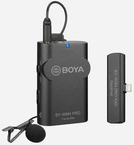 Изображение товара Беспроводная система Boya BY-WM4 Pro-К3, цифровая 2.4 ГГц, 2 канала, Lightning, для интервью