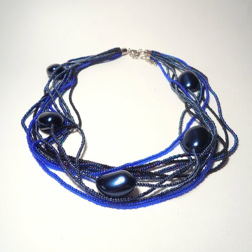Бусы GulNara, жемчуг имитация, бисер, длина 65 см, синий dodoai пользовательское имя ожерелья 9 мм ожерелье с буквами для женщин ожерелья номера personaliz ожерелье кристальная подвеска для женщин