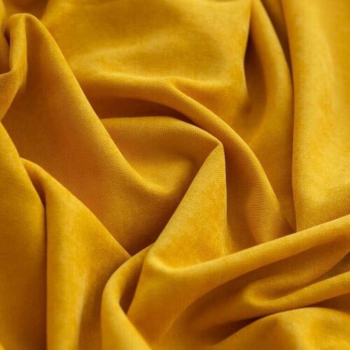Ткань портьерная Канвас для шитья штор рукоделия и творчества, отрез 1 метр, ширина 300 см, цвет желтый, пр-во Турция