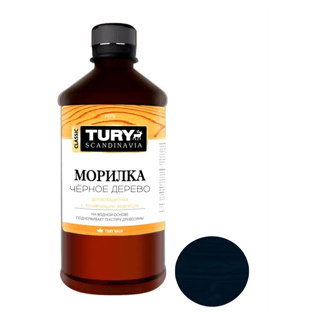 Морилка для дерева TURY T1-00013855 цвет чёрное дерево 0.50 л