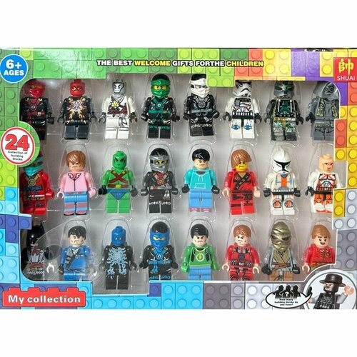 SH024 Конструктор minifigures, минифигурки 24 шт. 1796 конструктор minifigures minecraft минифигурки майнкрафт 8 шт