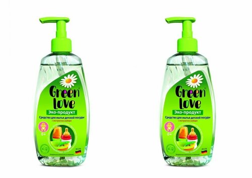 Green Love Средство для мытья детской посуды и принадлежностей, 500 мл, 2 шт