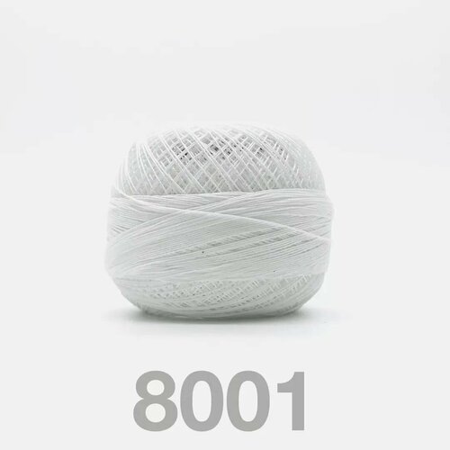 Нитки 80 для вязания кружева и украшений 100 хлопок 10 гр 170 м цвет 8001 660₽