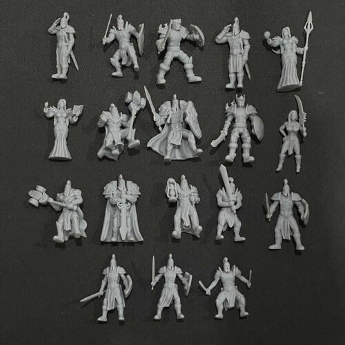 Набор миниатюр для настольной игры / Рыцари Штормграда /18шт/ Игровой масштаб 32mm (Warcraft, DnD, ДнД)