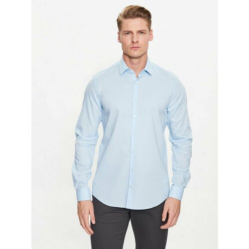Рубашка CALVIN KLEIN, размер 39 [KOLNIERZYK], голубой рубашка zara chambray синий