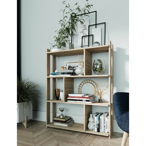 Стеллаж 900 деревянный для игрушек книг растений 118х30х119 Дуб сонома 4050₽