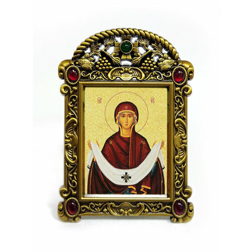Икона "Покров Пресвятой Богородицы" в рамке-киоте "VISANTI", размер 9,5х6,7см.