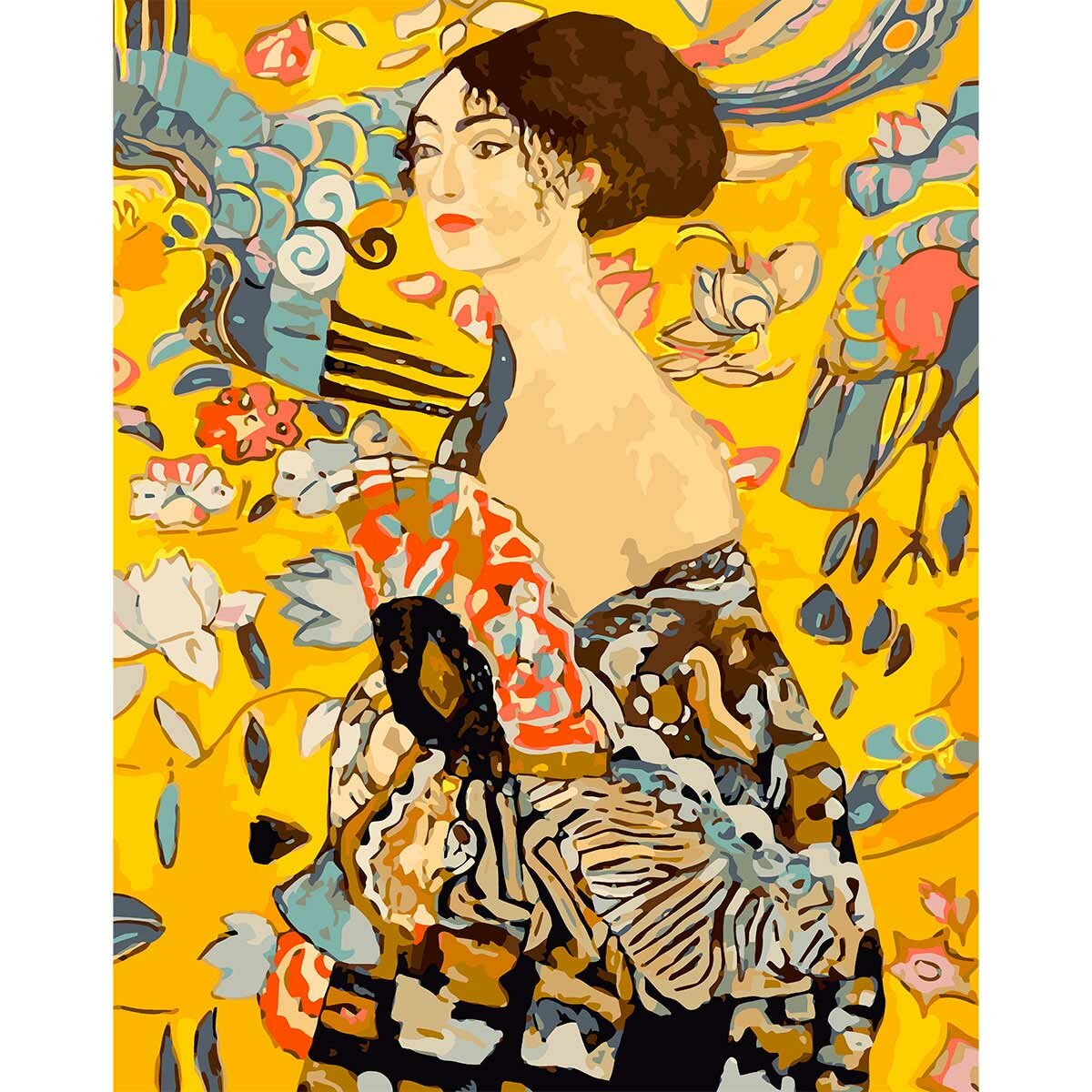 Картина по номерам на холсте 'Дама с веером', Густав Климт, 40*50 см, Cristyle, S033
