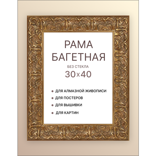 Багетная рама для картин 30х40 для картин по номерам на подрамнике холсте 30 на 40 вышивки рисунка алмазной мозаики
