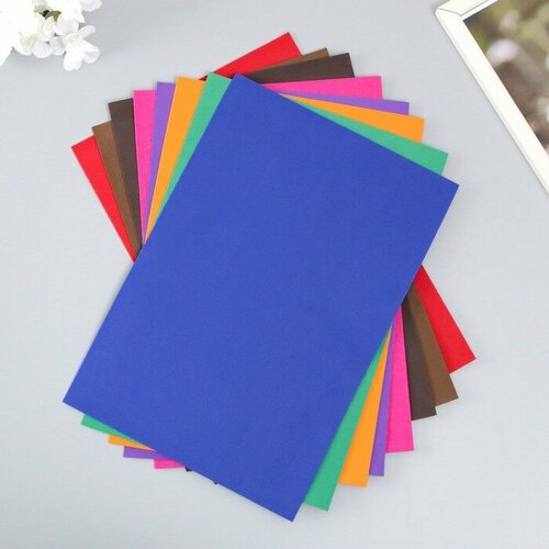 Фоамиран Астра 1 мм 20х30 см набор 8 листов цв тёмное ассорти 382₽