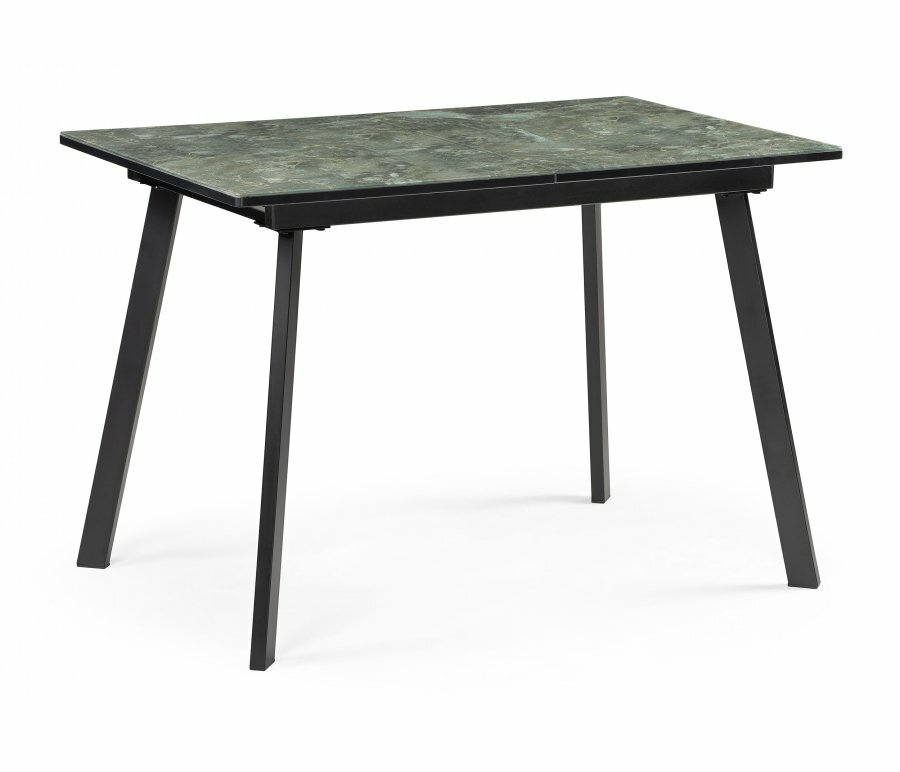 фото Стол Woodville Агни 110(140)х68х76 мрамор белый / черный матовый