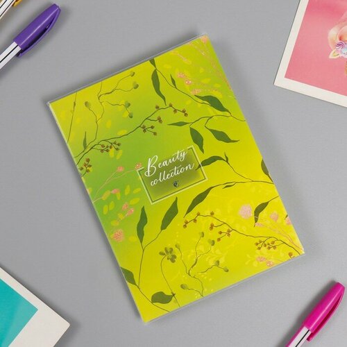 SUI Фотоальбом мягк обл на 36 фото 10х15 см пластик листы Нежный паттерн зеленый 411₽