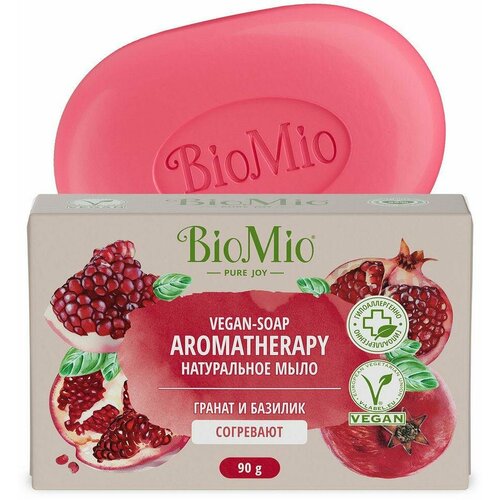 Мыло туалетное BioMio BIO-SOAP гранат и базилик 90гр 142₽
