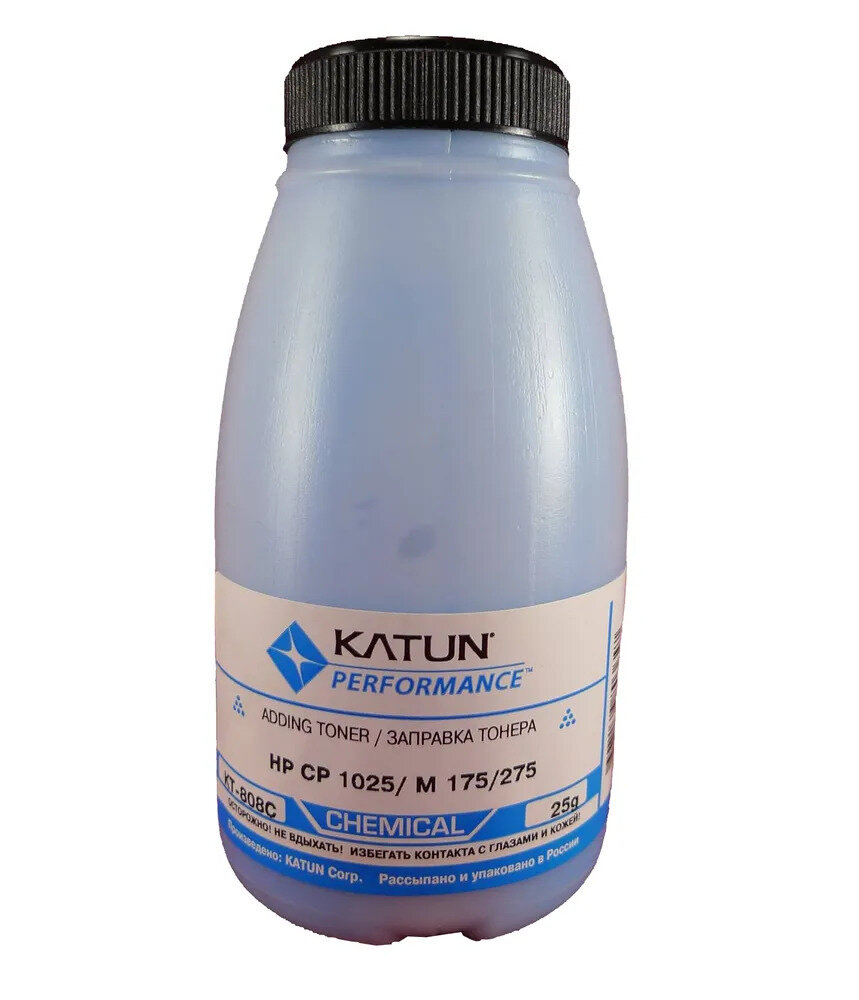 Тонер HP CP 1025, M 175, 275 Cyan, химический (фл. 25г) Katun {KT-808C}