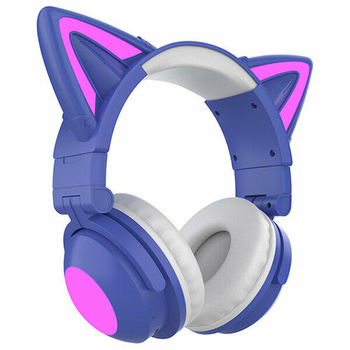 Наушники Qumo Party Cat Mini Violet-blue беспроводная bluetooth гарнитура с микрофоном