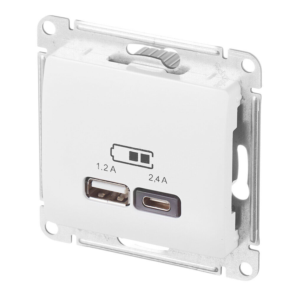 Розетка USB Schneider Electric Glossa скрыт. IP20 белый (упак.:1шт) - фото №6