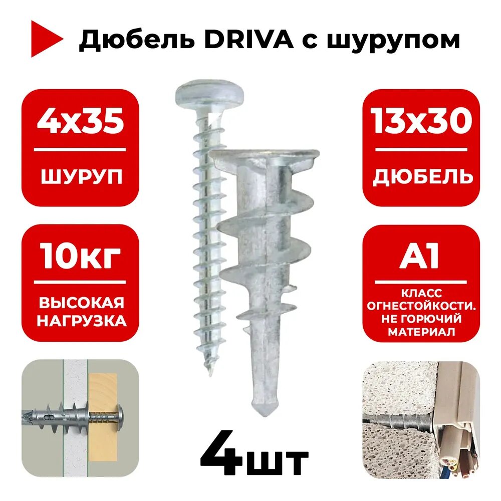 Анкер металлический для листовых материалов TRZ с шурупом (4 шт) - FRS - пакет Партнер