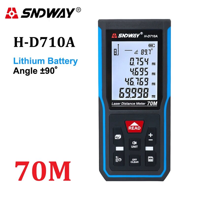 Лазерный дальномер SNDWAY, 40-100 м, цвета в ассортименте, H-D710A 70M