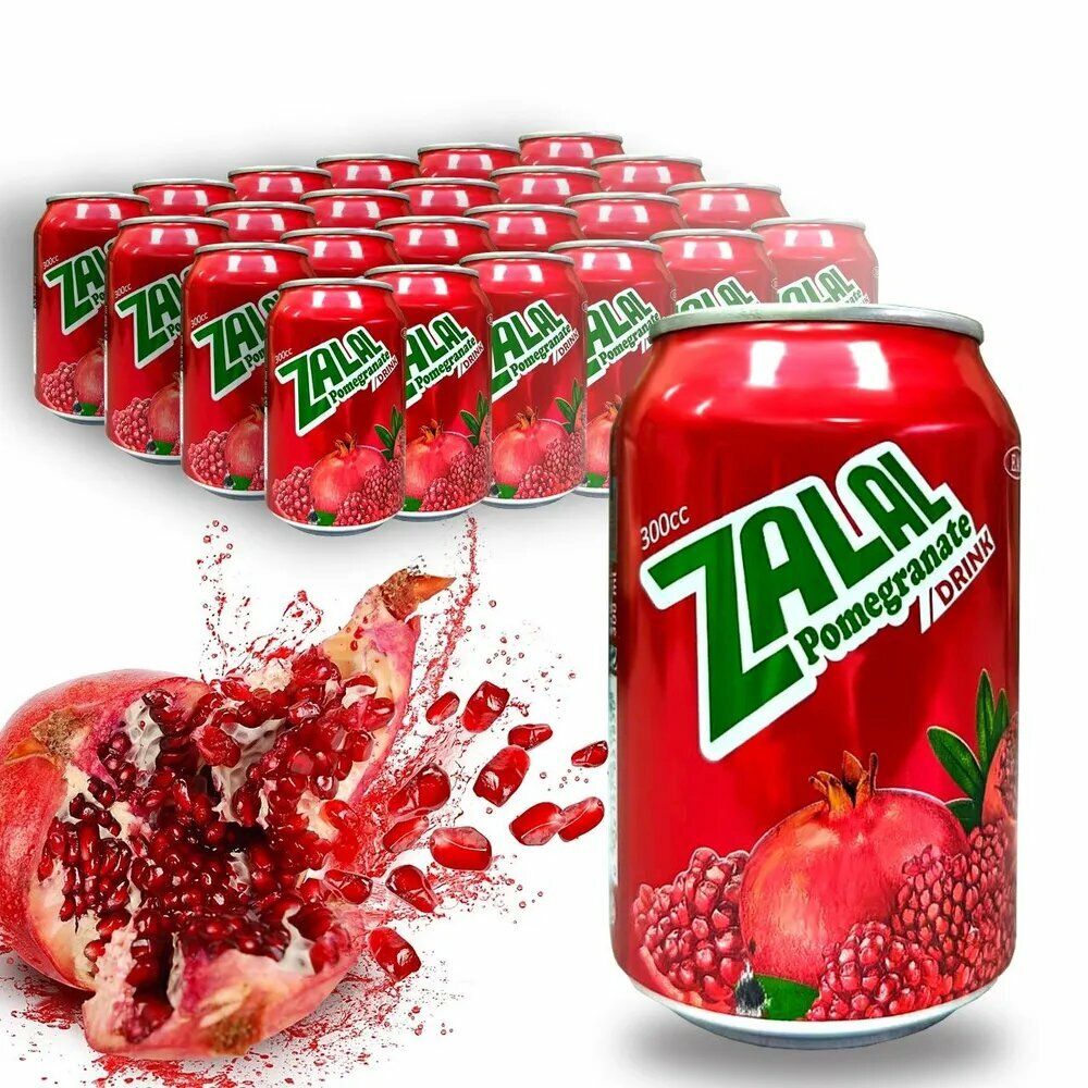 Гранатовый напиток 24шт*300мл газированный Pomegranate drink ZALAL импорт
