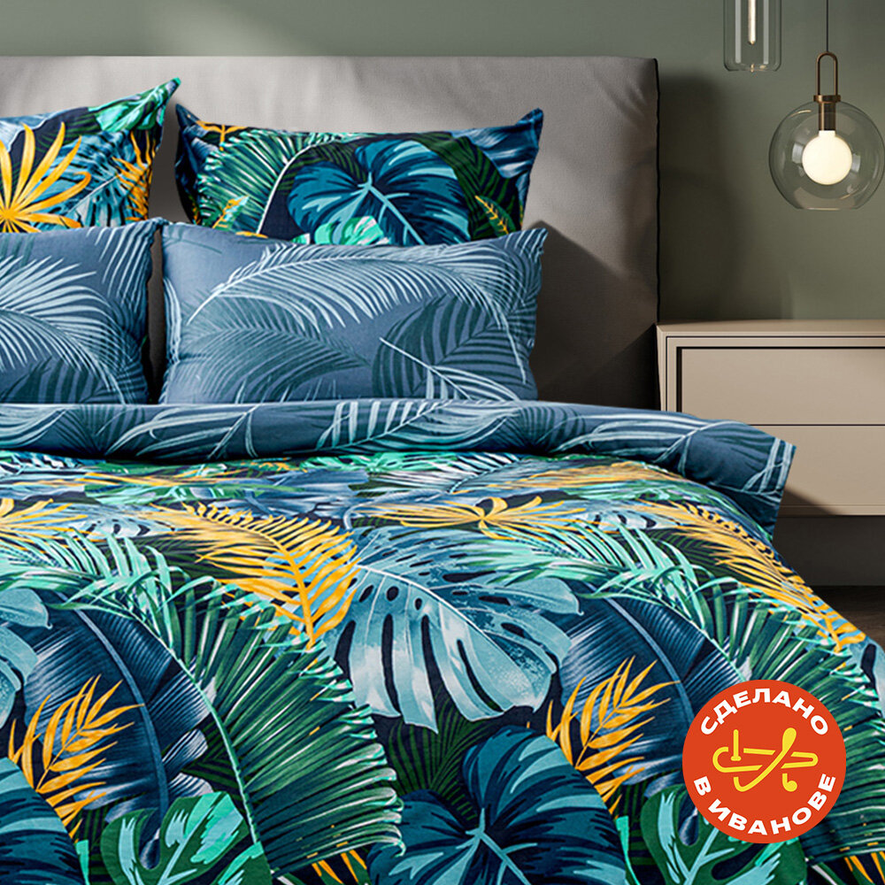 фото Постельное белье "Василиса" Евро Сатин Tropical