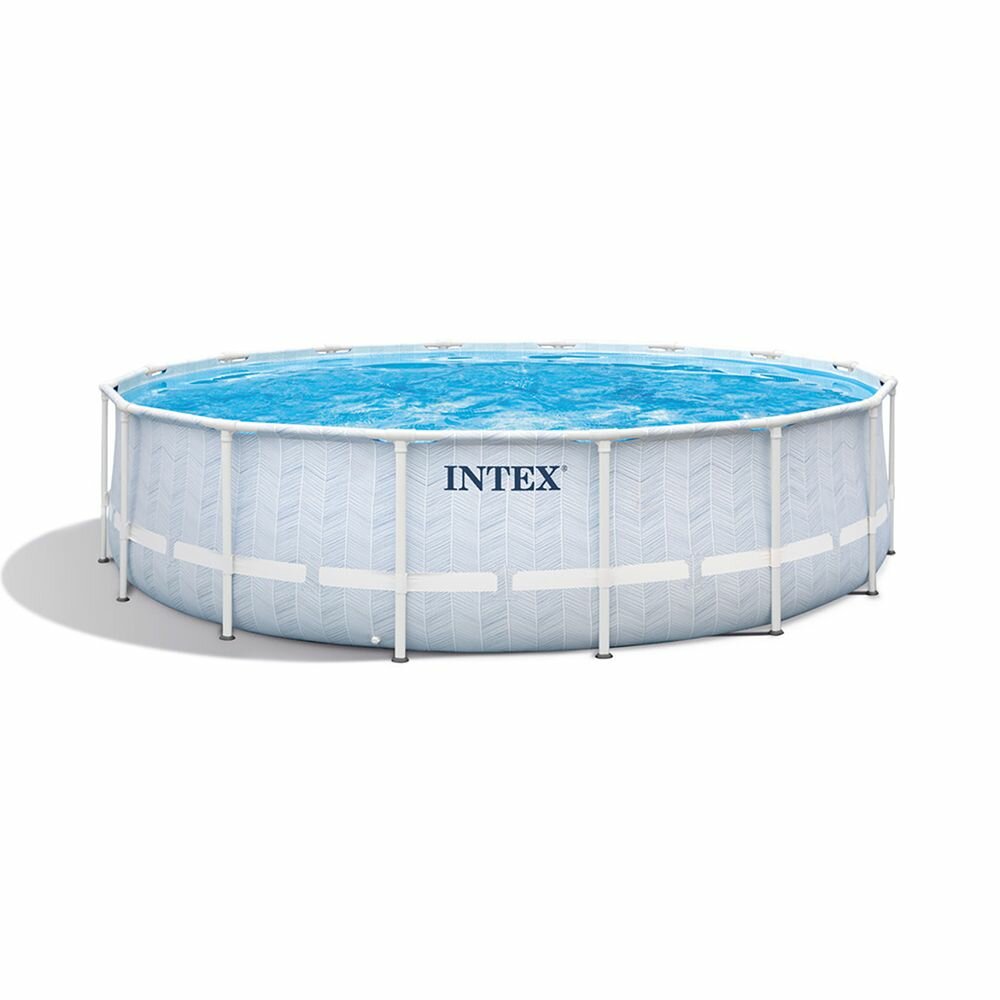 Intex 26746 Каркасный бассейн Chevron Prism Frame 488х122см 19156л фил.-нас. 5678л ч лестница тент подст.