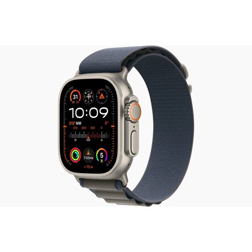 Умные часы Apple Watch Ultra 2 49 мм Titanium Case GPS Cellular Blue Alpine Loop L 111000₽
