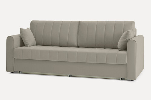 Изображение товара Диван-кровать DREAMART Орландо прямой, 222х95х105 см, велюр, цвет серо-бежевый