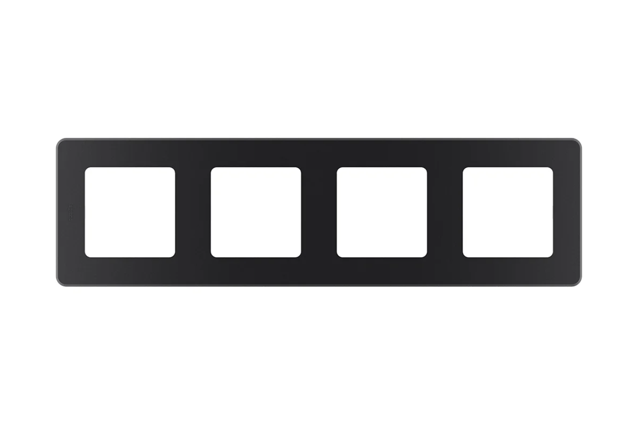 Рамка декоративная универсальная Legrand Inspiria, 4 поста, для горизонтальной или вертикальной установки, цвет "Антрацит"