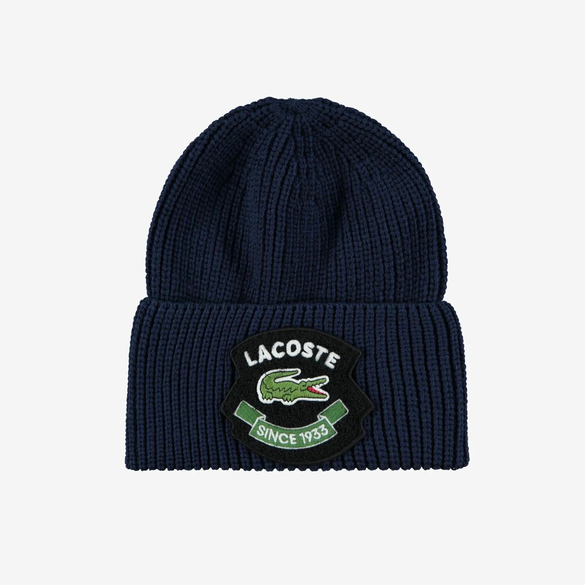 Шапка-бини LACOSTE Осень-зима 2024 для мужчин и женщин