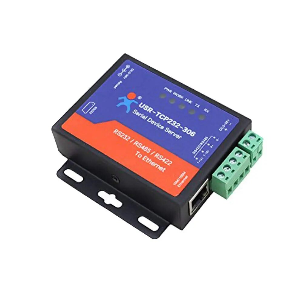 Последовательный RS232/RS485/RS422 для Ethernet TCP/IP-сервера с DHCP и встроенной веб-страницей
