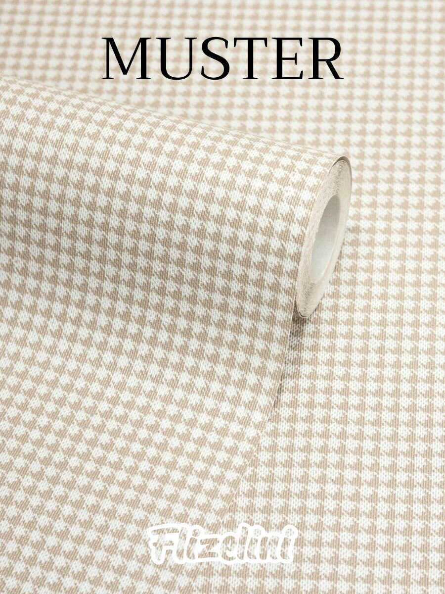 Обои флизелиновые гусиные лапки бежевые антивандальные 1.06 м Muster (Flizelini 2063-62)