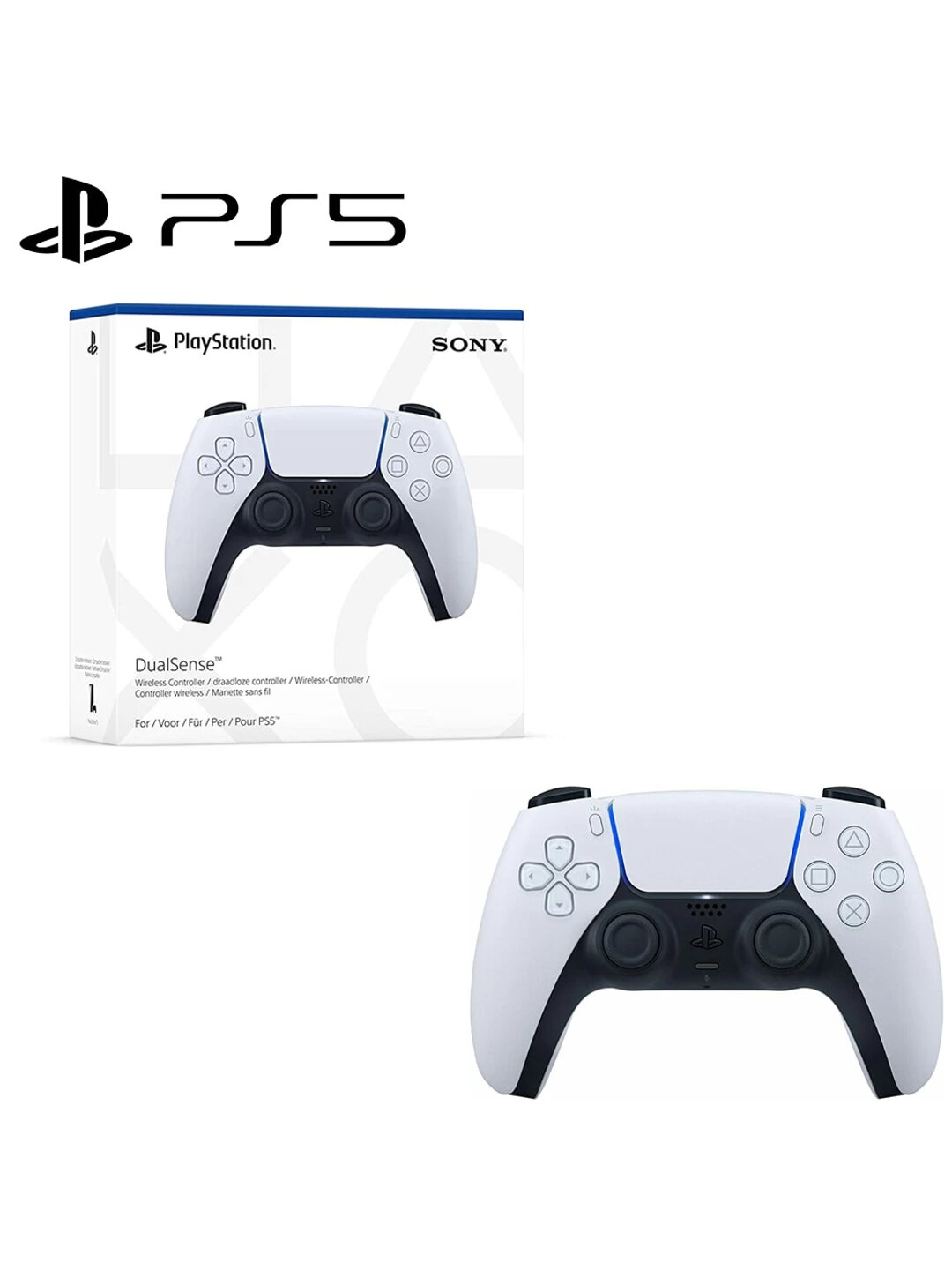 Геймпад Sony "DualSense", для Playstation 5, беспроводной, вибро отдача, акселерометр